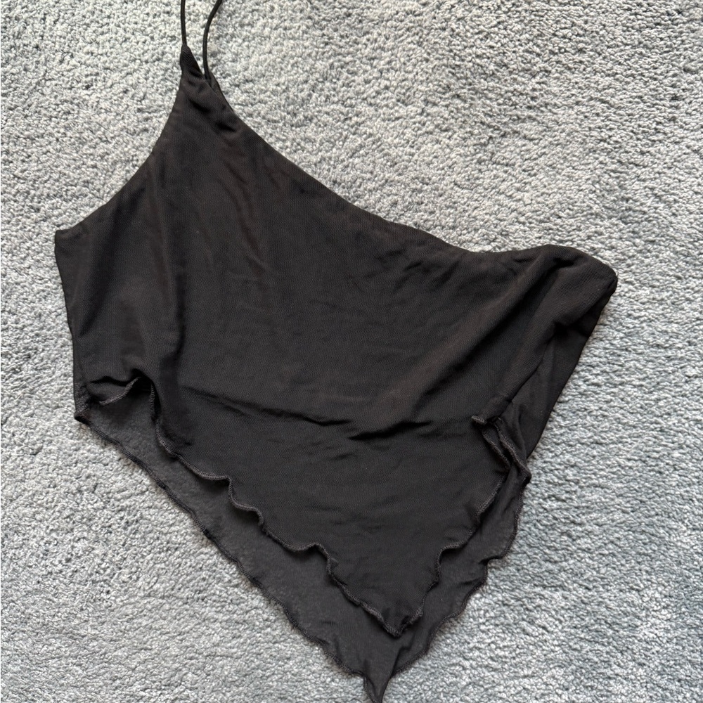 SHEIN Black Asymmetrical Camisole Top